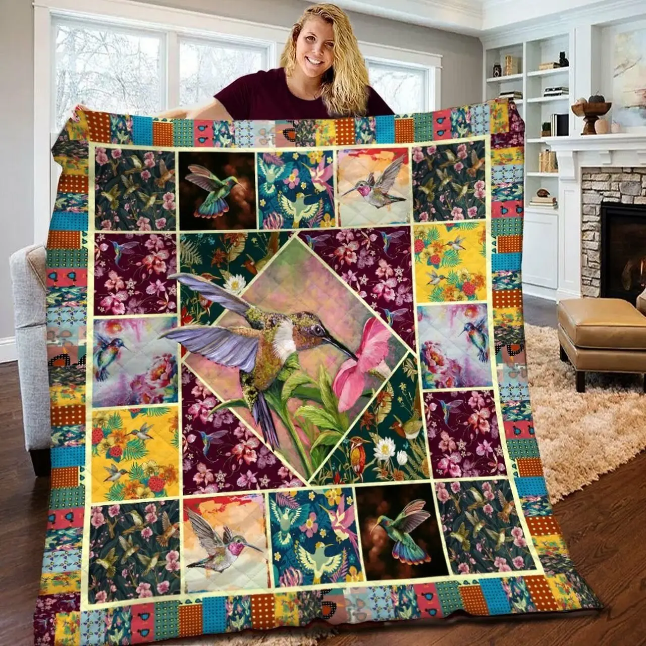 Hummingbird Bbb161027 Quilt Blanket and Home Decor