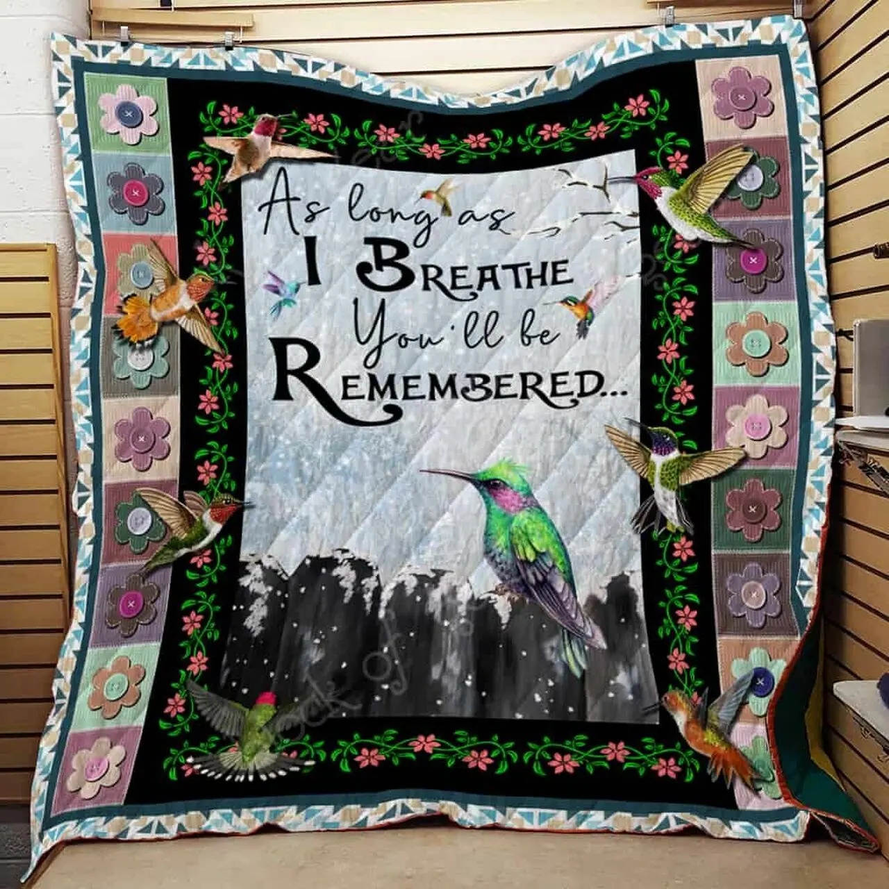 Hummingbird Cl2100252Mdq Quilt Blanket and Home Decor