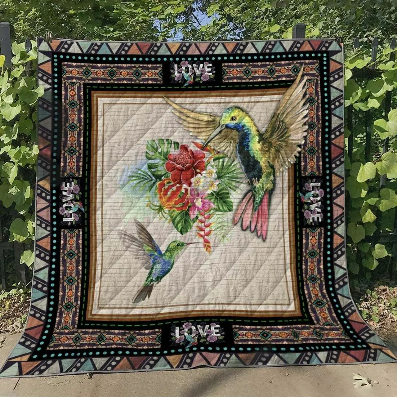Hummingbirds Cg140612 Quilt Blanket and Home Decor