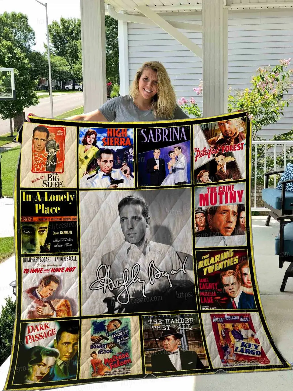 Humphrey Bogart Quilt Blanket 01 and Home Decor