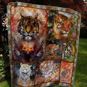 Hunt Tiger Quilt Blanket Quilt and Home Decor