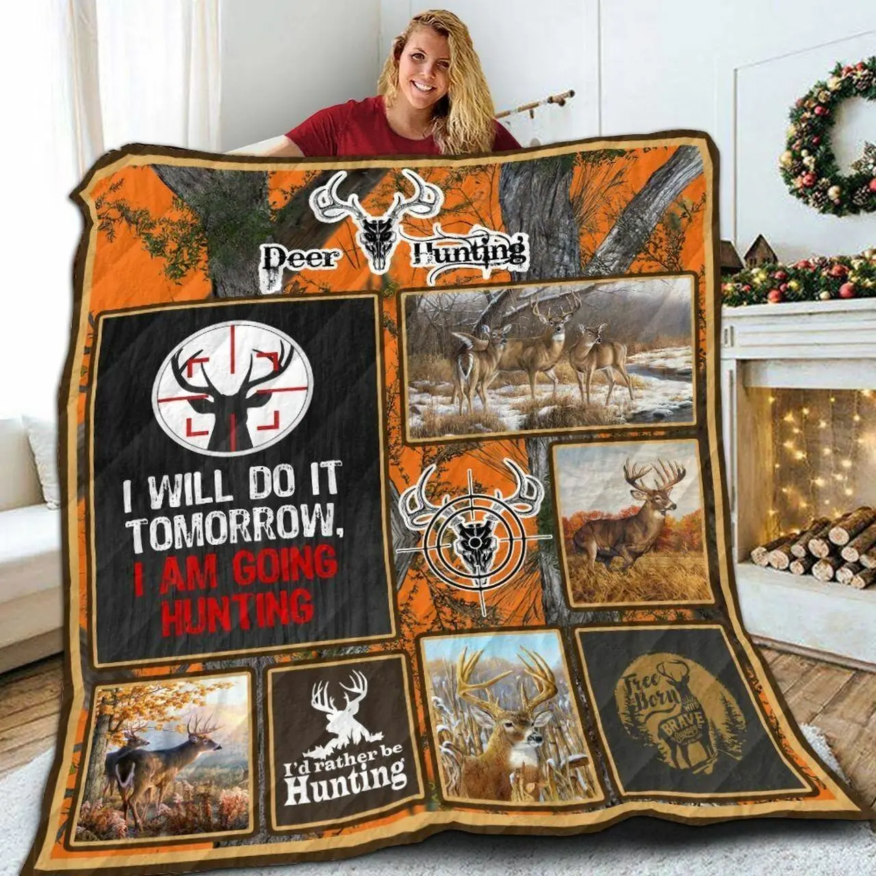 Hunting D Deer V1 3D Customized Quilt and Home Decor