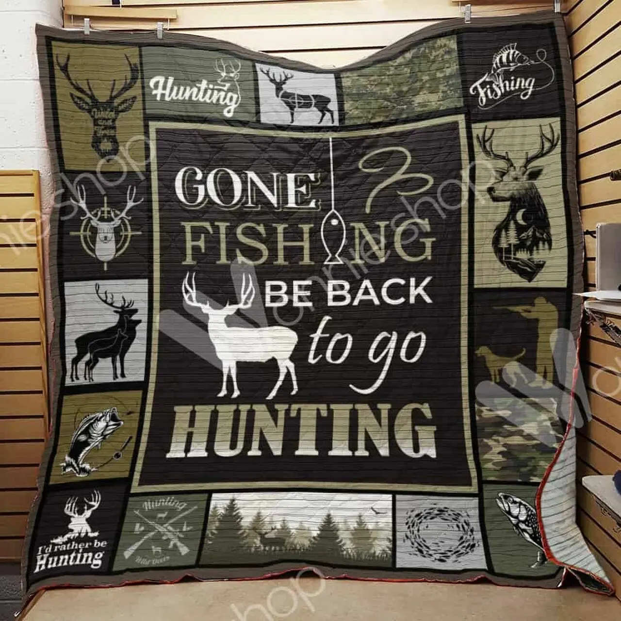 Hunting Quilt Blanket Dhc11029Td and Home Decor