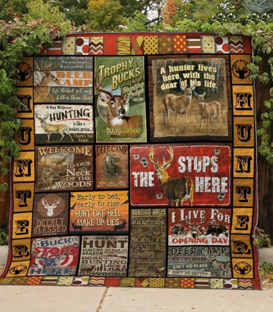 Hunting Quilt Blanket Ver 60 Quilt and Home Decor