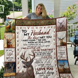 Husband – Deer Quilt Blanket 01 and Home Decor