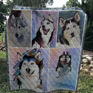 Husky Dog 3 Quilt and Home Decor