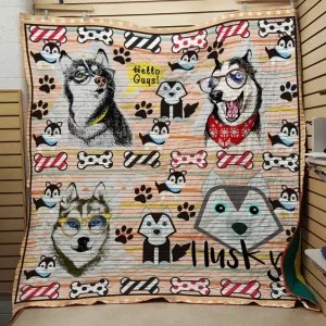 Husky Hello Guys Quilt and Home Decor