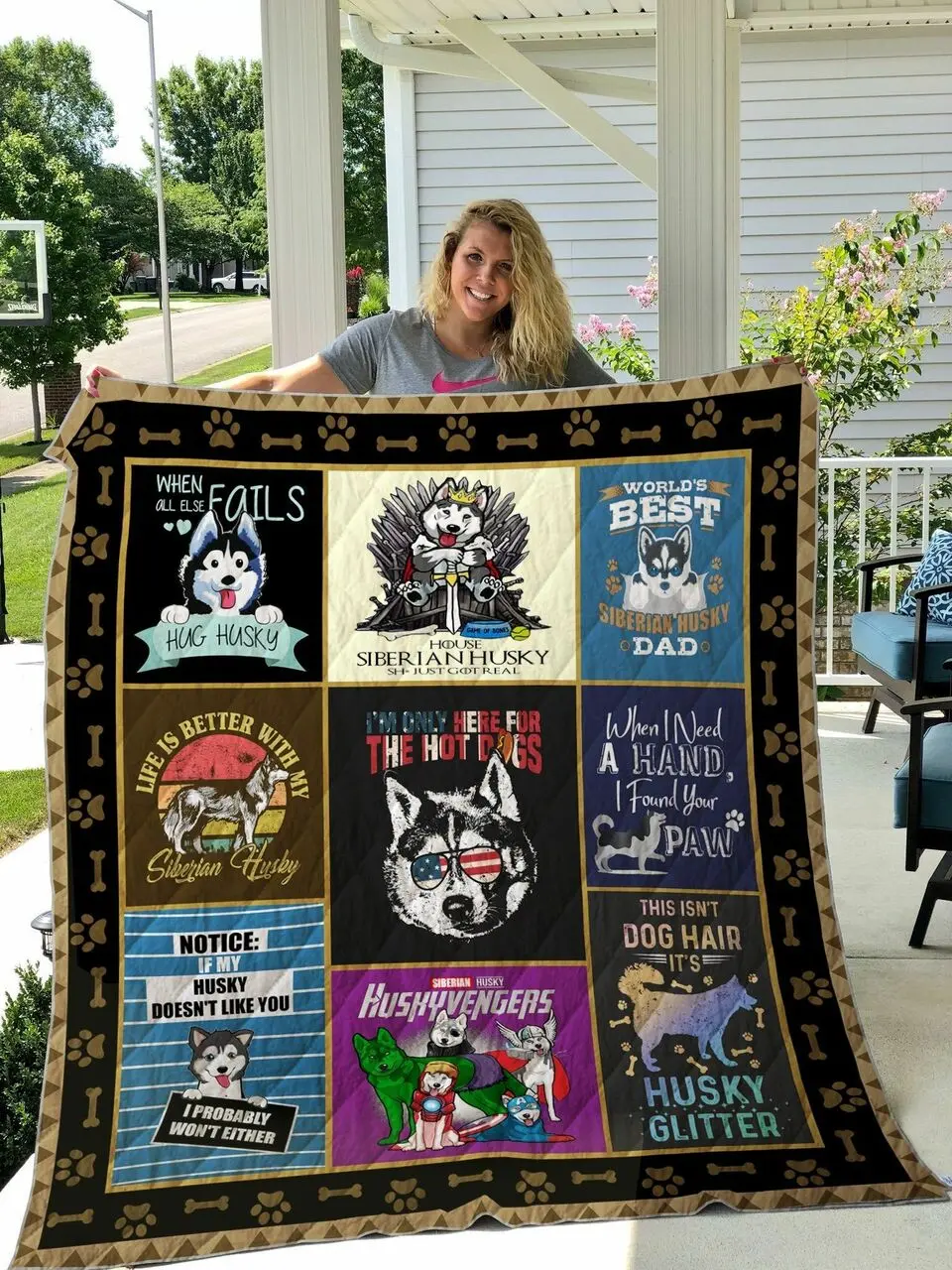 Husky Quilt Blanket and Home Decor