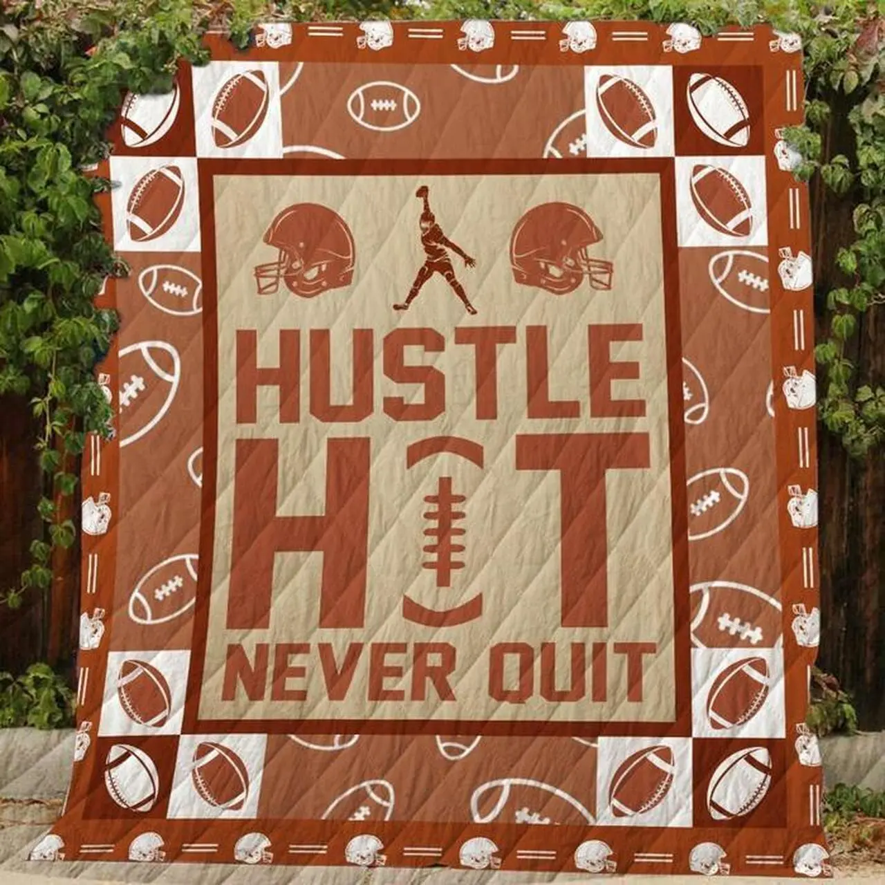 Hustle , Hit , Never Quit – Quilt and Home Decor