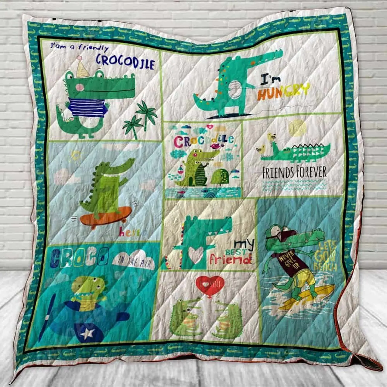 I Am A Friendly Crocodile Ah Quilt Derqnk and Home Decor