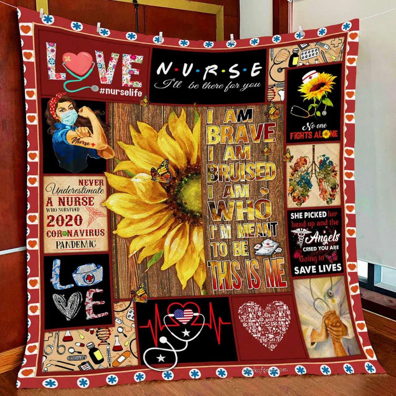 I Am A Nurse Quilt Blanket and Home Decor
