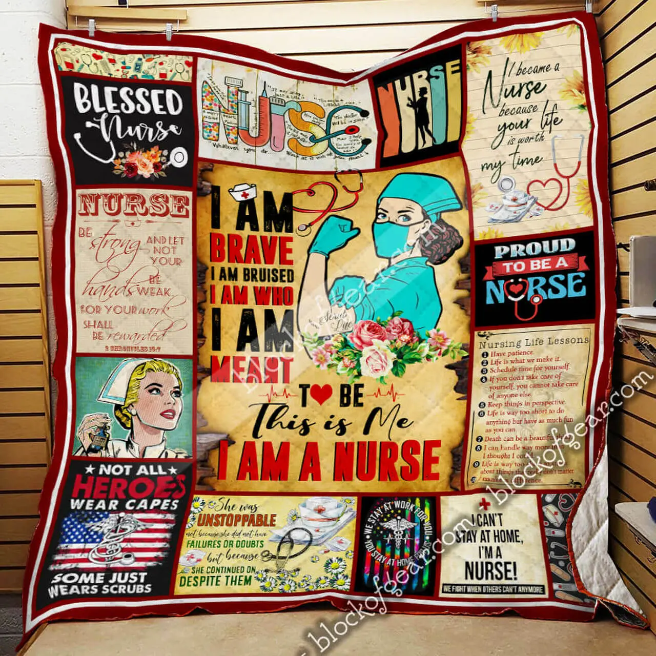 I Am A Strong Nurse Quilt Blanket and Home Decor