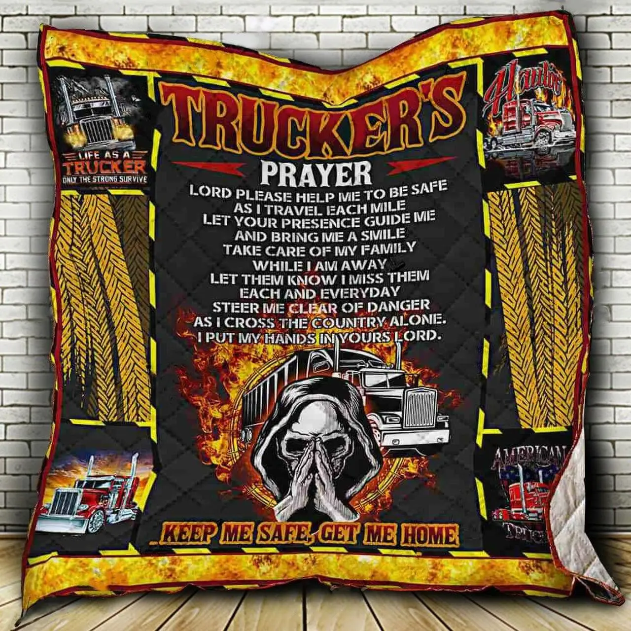 I Am A Trucker Quilt Myp and Home Decor