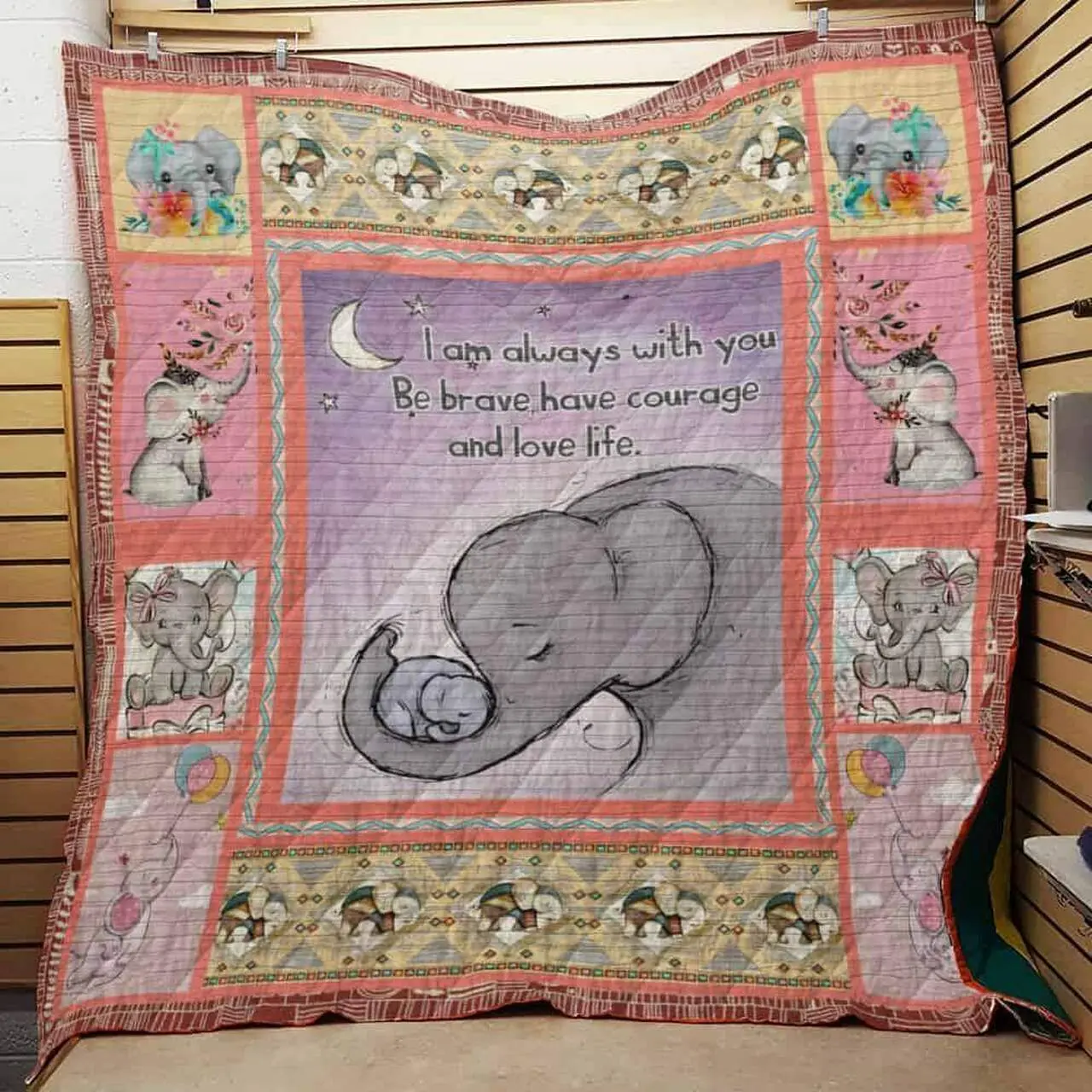 I Am Always With You Elephant Quilt and Home Decor