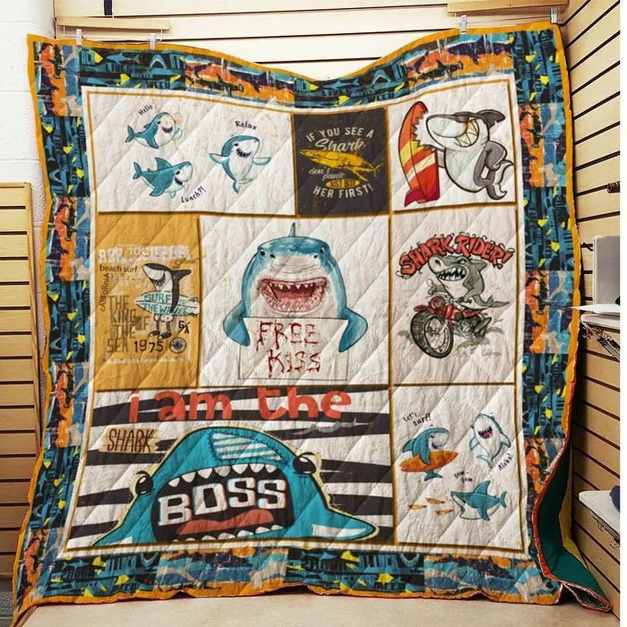 I Am The Shark Quilt and Home Decor