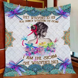 I Am The Storm Quilt Blanket and Home Decor