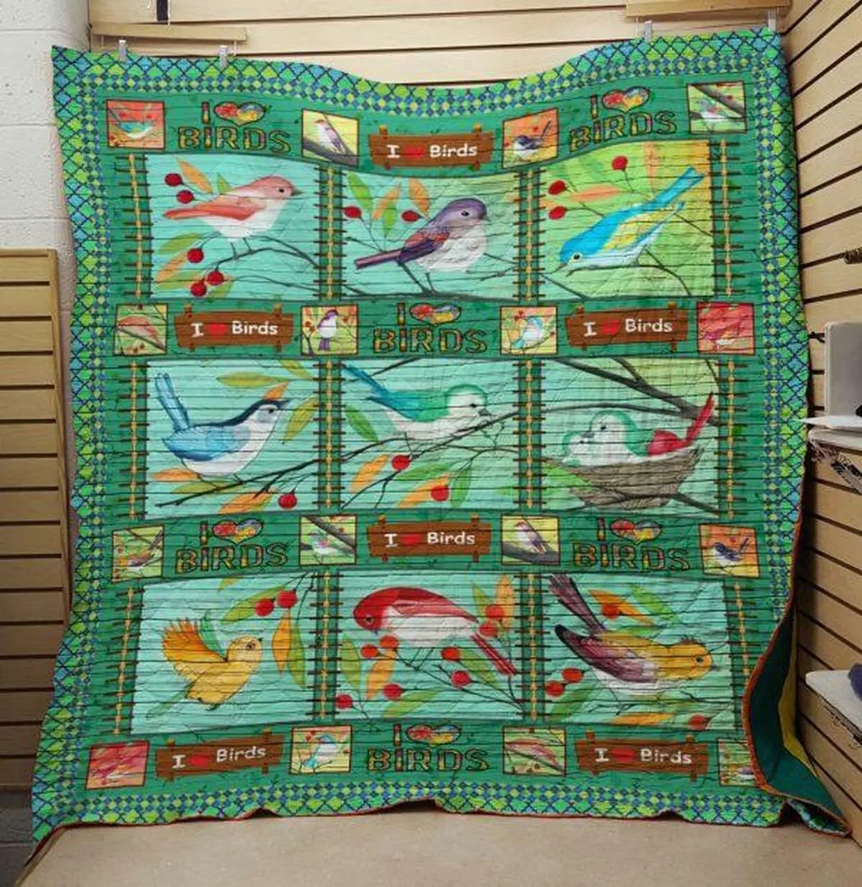 I Love Bird Quilt and Home Decor