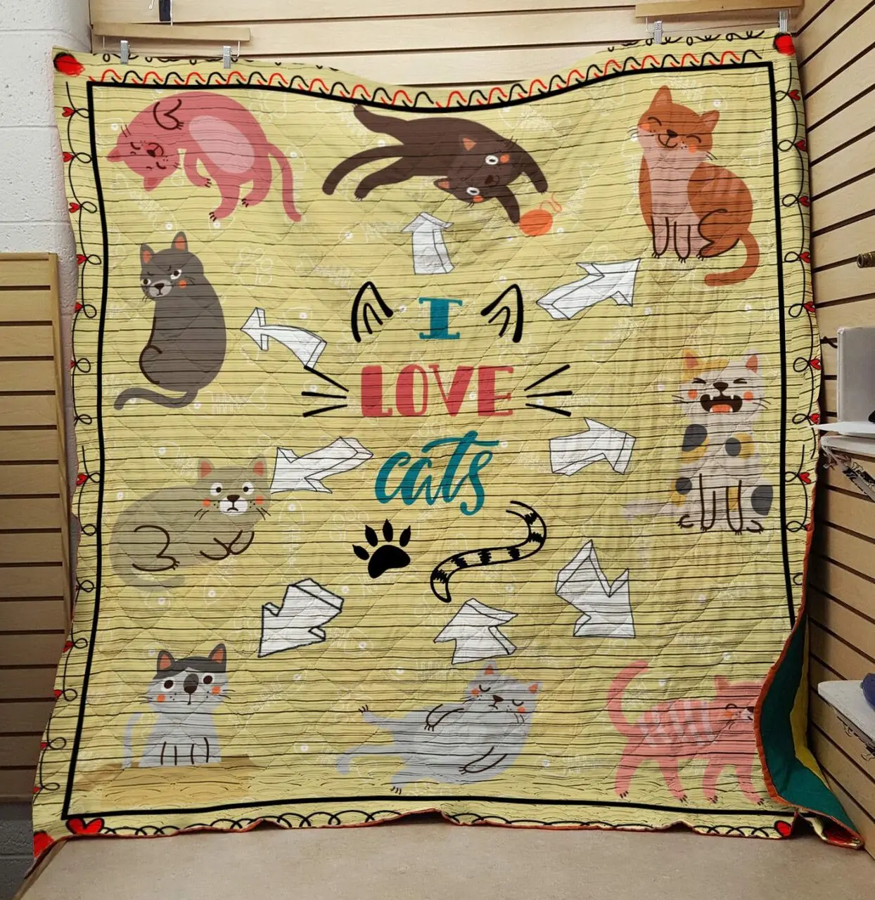 I Love Cats Quilt and Home Decor