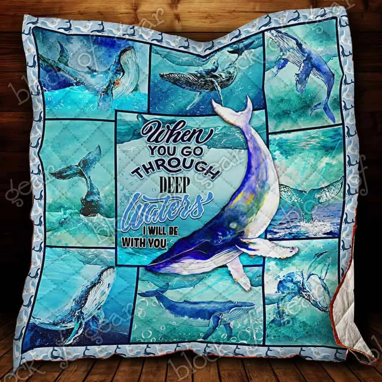 I Love Whale Ah Quilt Derquz and Home Decor