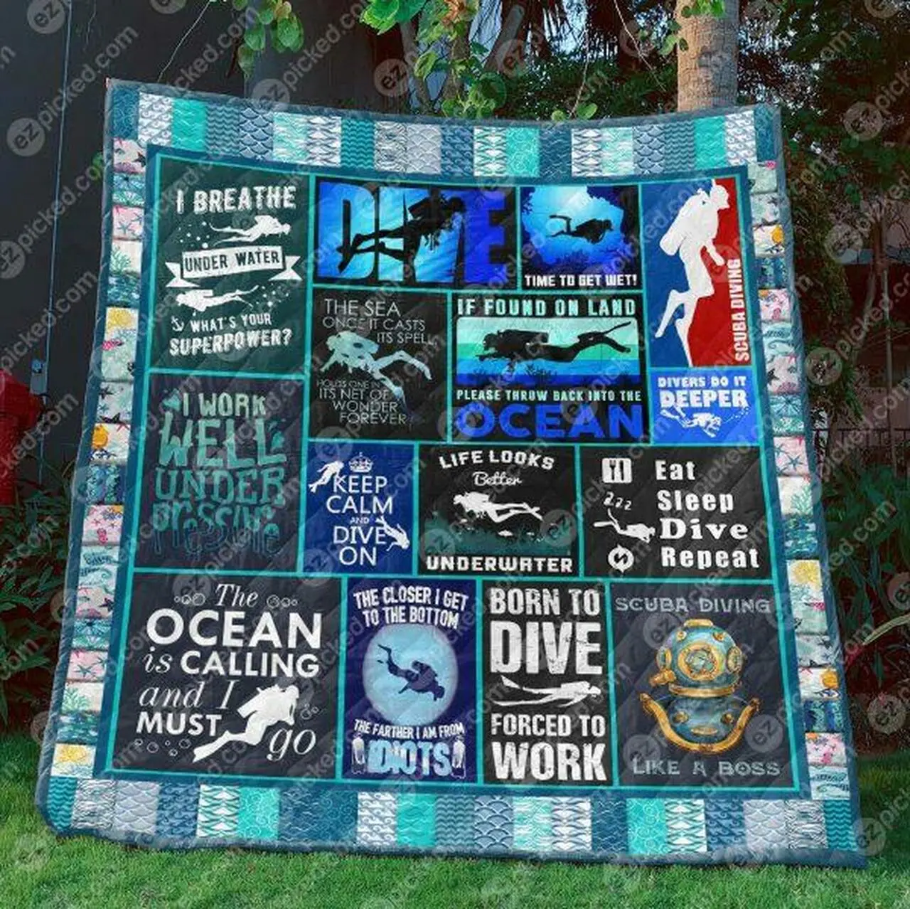 I Work Well Under Pressure Quilt Blanket No96 Quilt and Home Decor