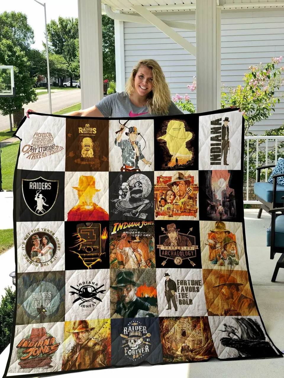 Indiana Jones Poster Quilt Blanket and Home Decor
