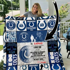 Indianapolis Colts Personalized Name Quilt Blanket and Home Decor
