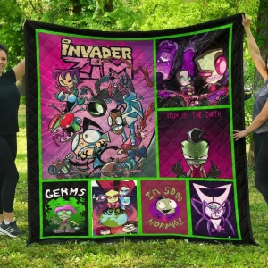 Invader Zim Funny Gift Idea Quilt and Home Decor