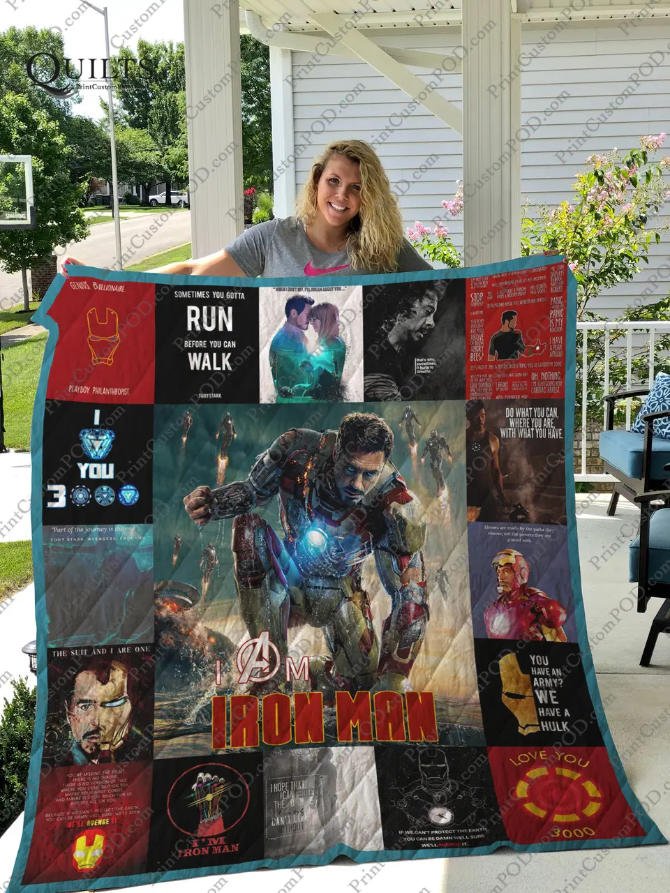 Iron Man Quilt Blanket and Home Decor