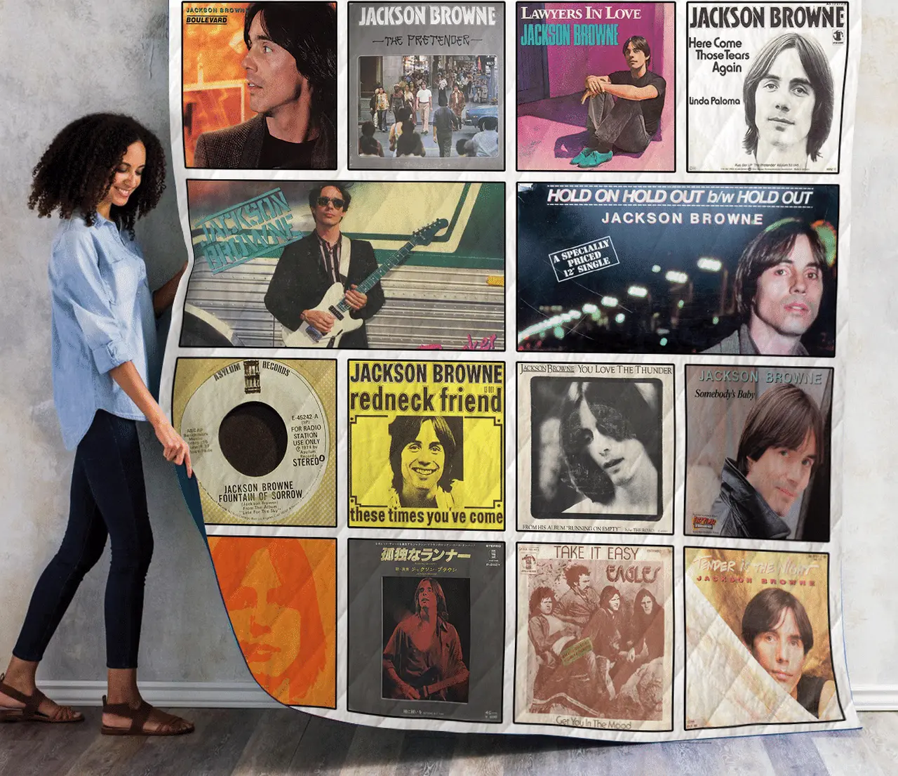 Jackson Browne Singles Albums Quilt Blanket 01 and Home Decor