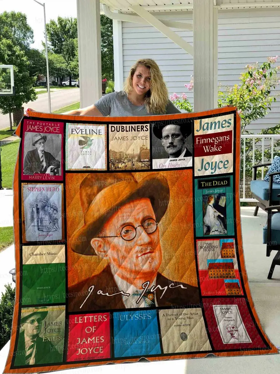 James Joyce Quilt Blanket 01 and Home Decor