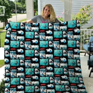 Jaws Quilt Blanket 01309 Quilt and Home Decor