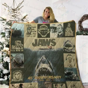 Jaws Quilt Blanket 01997 and Home Decor