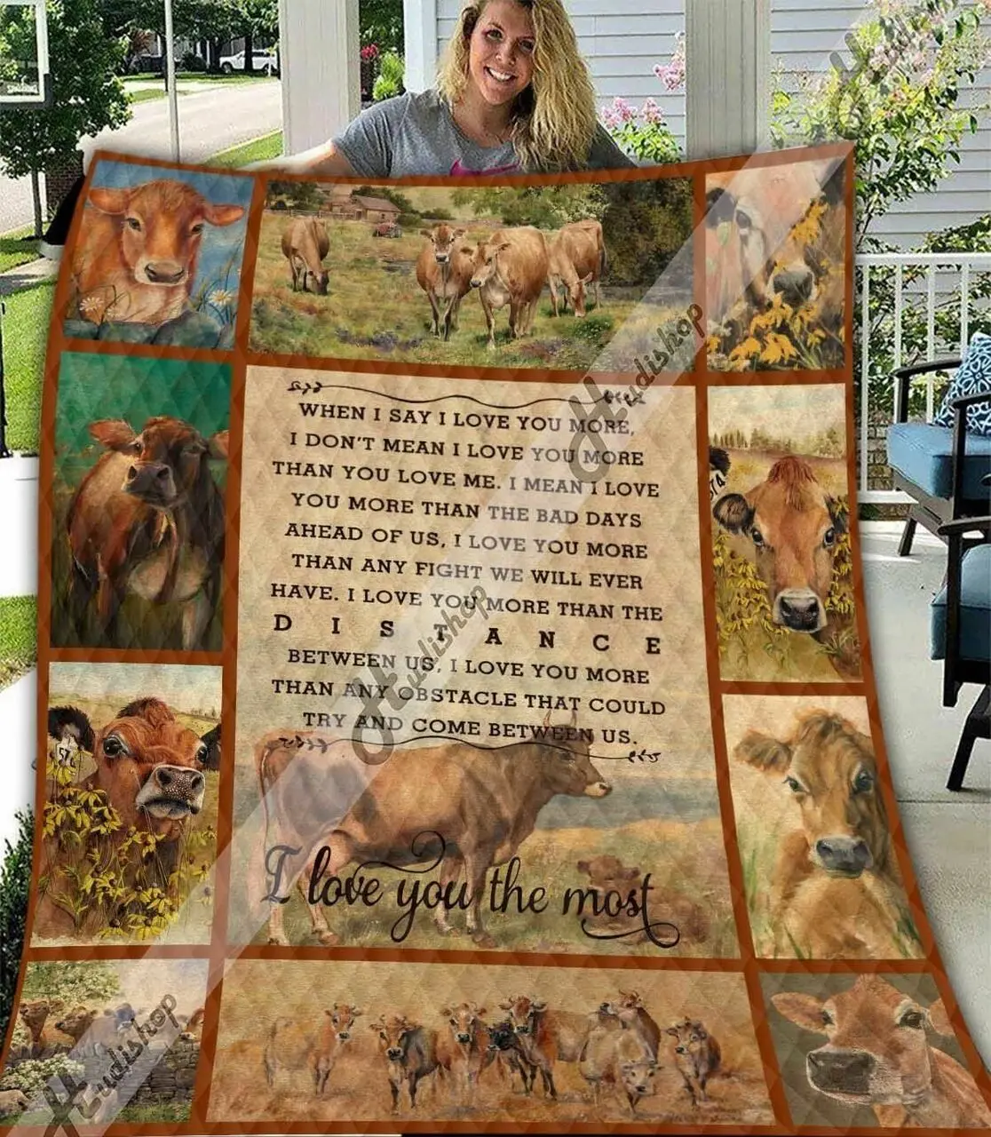 Jersey Cow Nt 02012009Kn JJI111 Awesome 3D Customized Quilt Hip and Home Decor