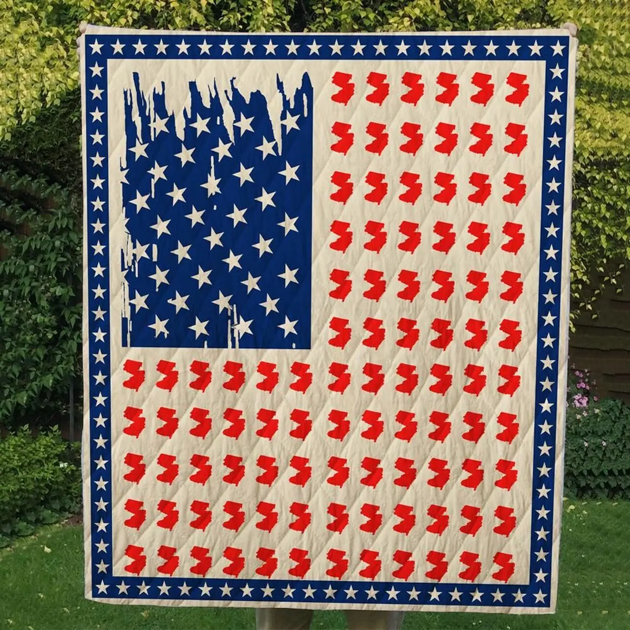 Jersey Map Cl14100283Mdq Quilt Blanket and Home Decor