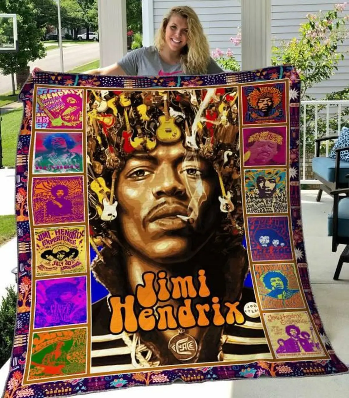 Jimi Hendrix Quilt Blanket Hvt280514 Quilt and Home Decor
