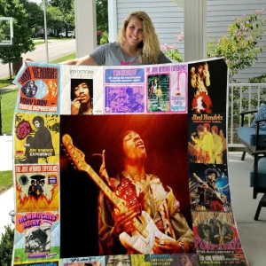 Jimi Hendrix Singles Quilt Blanket and Home Decor
