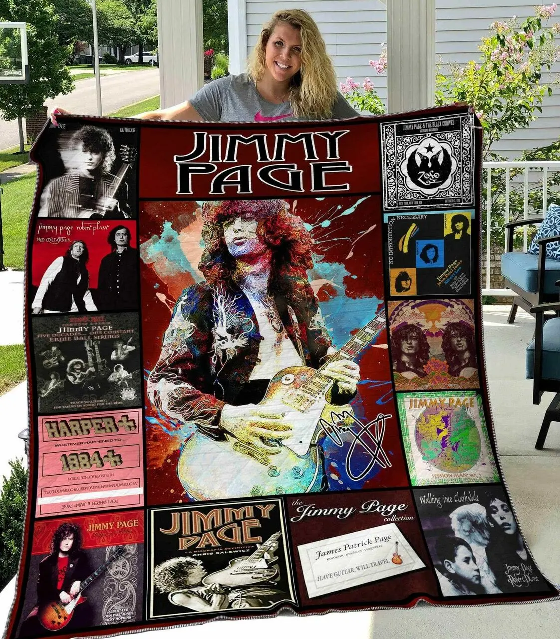 Jimmy Page V1 Blanket Th0107 Quilt and Home Decor