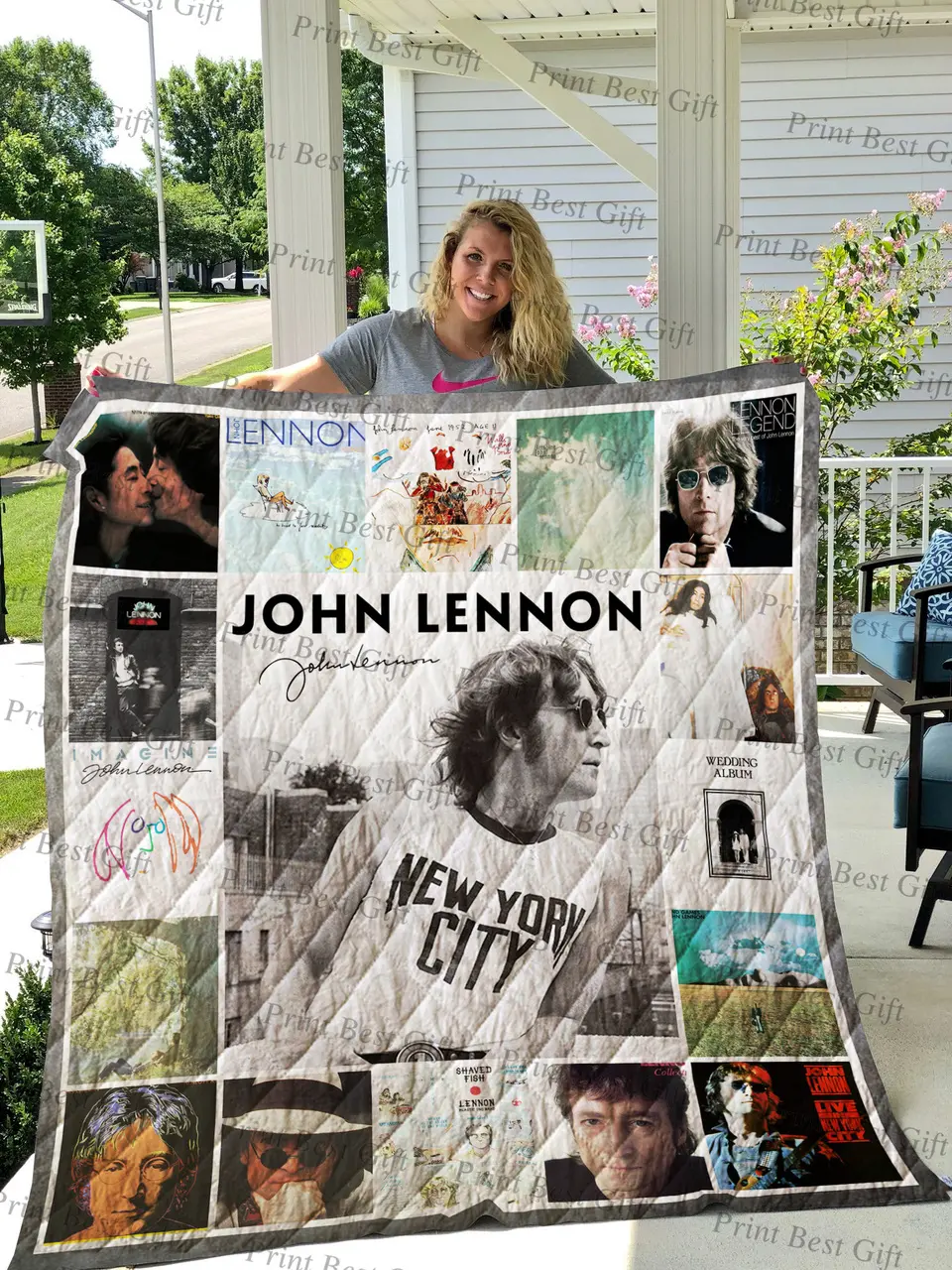 John Lennon Poster Quilt 2 and Home Decor