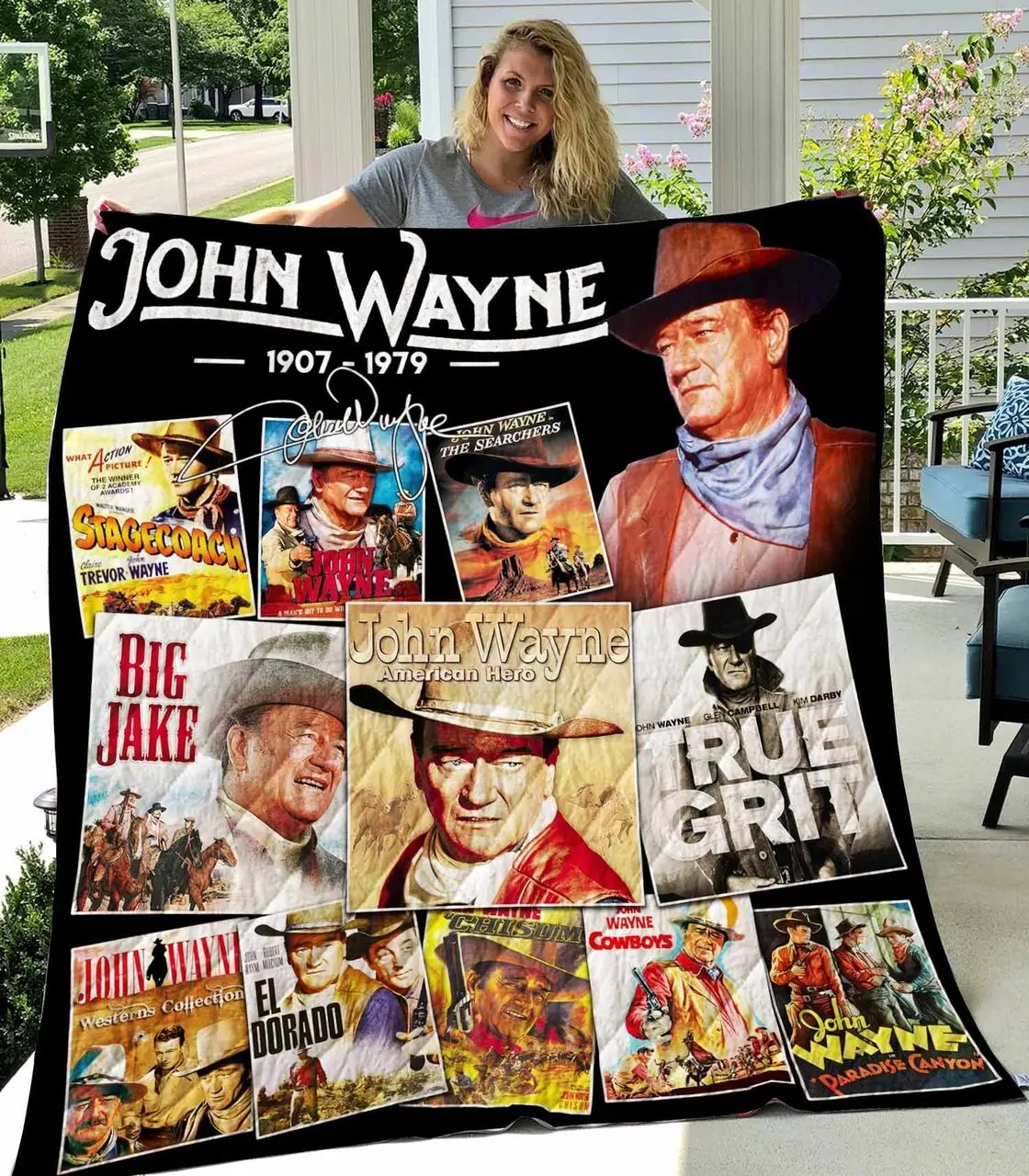 John Wayne New Quilt Blanket and Home Decor