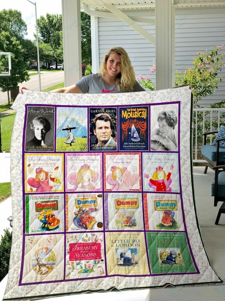Julie Andrews Books Quilt Blanket and Home Decor