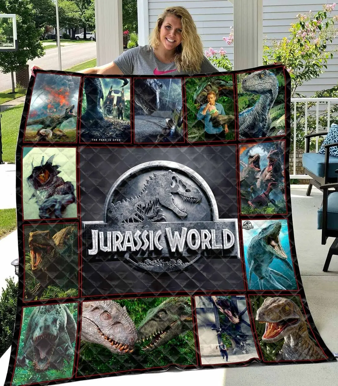 Jurassic World Quilt Blanket and Home Decor