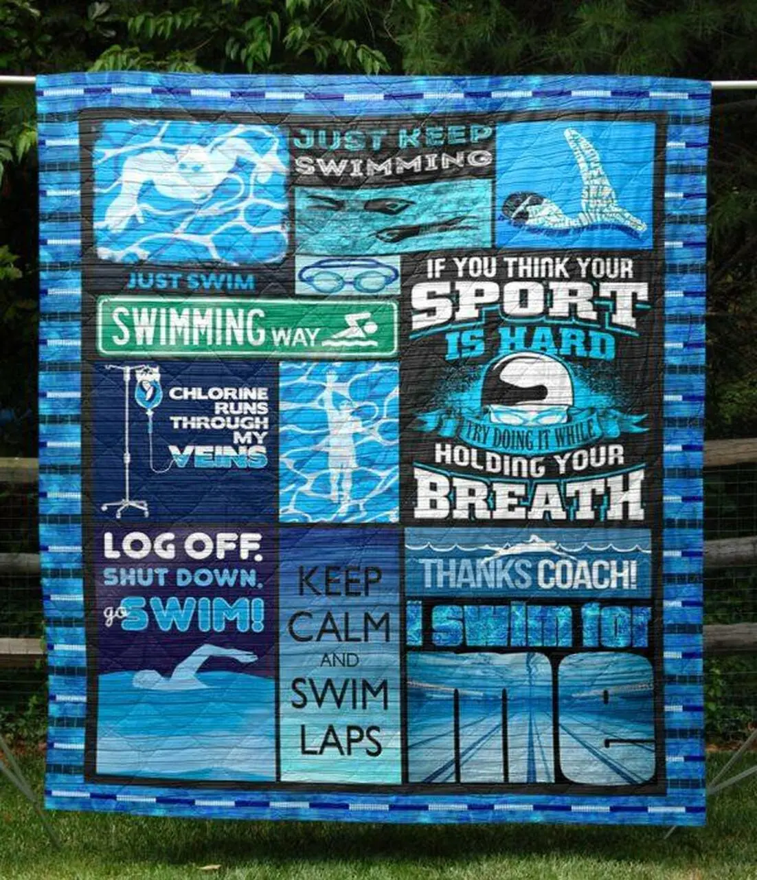 Just Swim Quilt Blanket Tm99 Quilt and Home Decor
