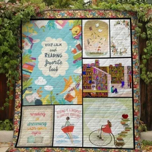 Keep Calm And Reading Quilt Blanket Quilt and Home Decor