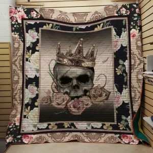 King Skull Quilt Blanket Quilt and Home Decor