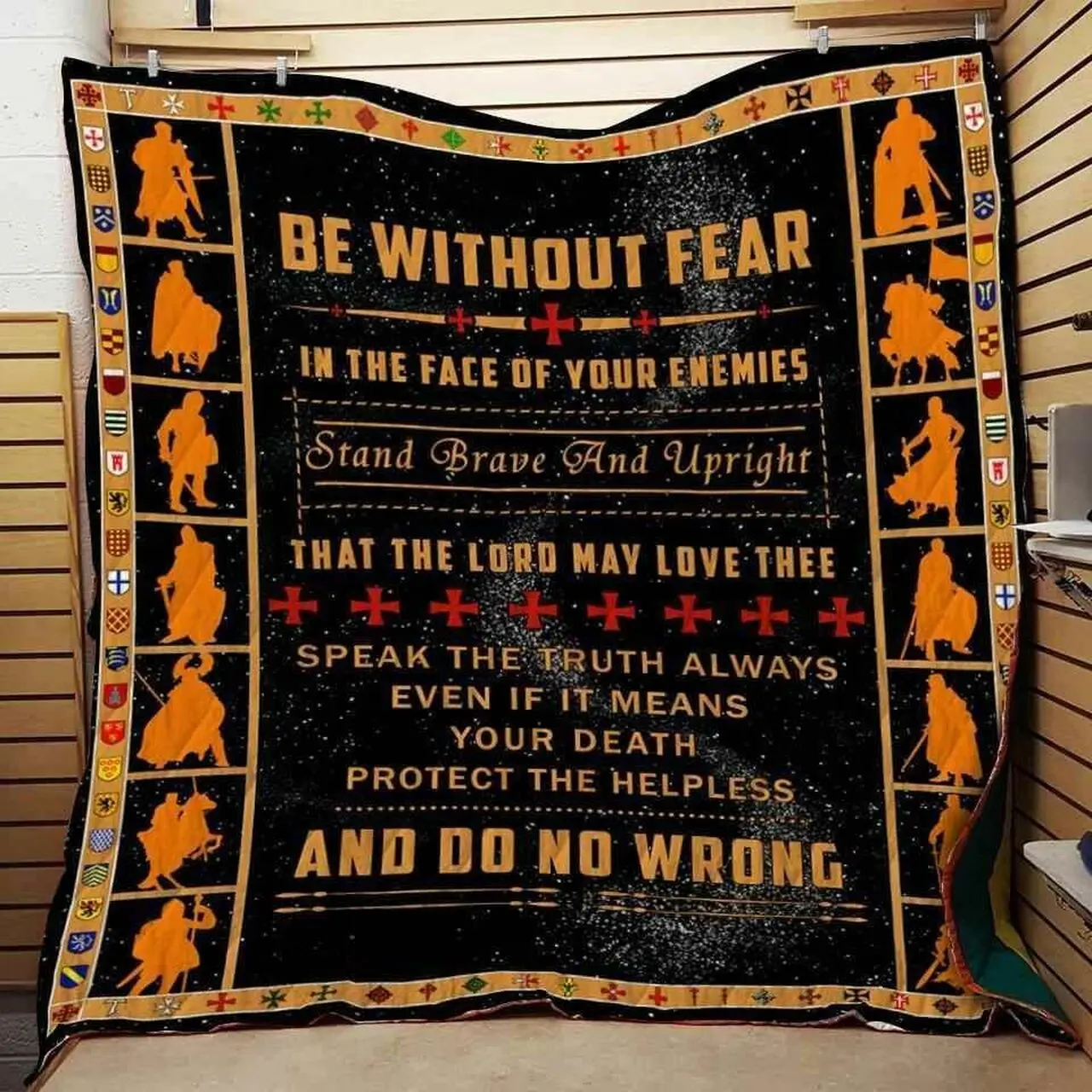 Knight Templar Be Without Fear Blanket Th0907 Quilt and Home Decor
