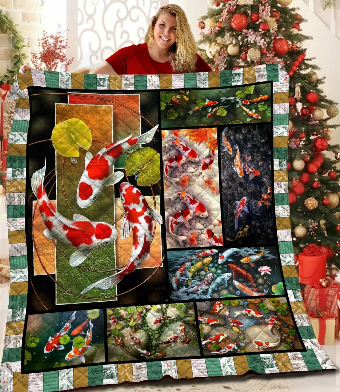 Koi Fish Bbb041109Nb Quilt Blanket and Home Decor