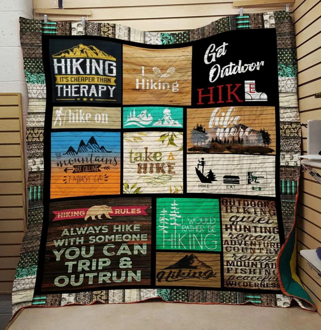L Love Hiking Quilt and Home Decor