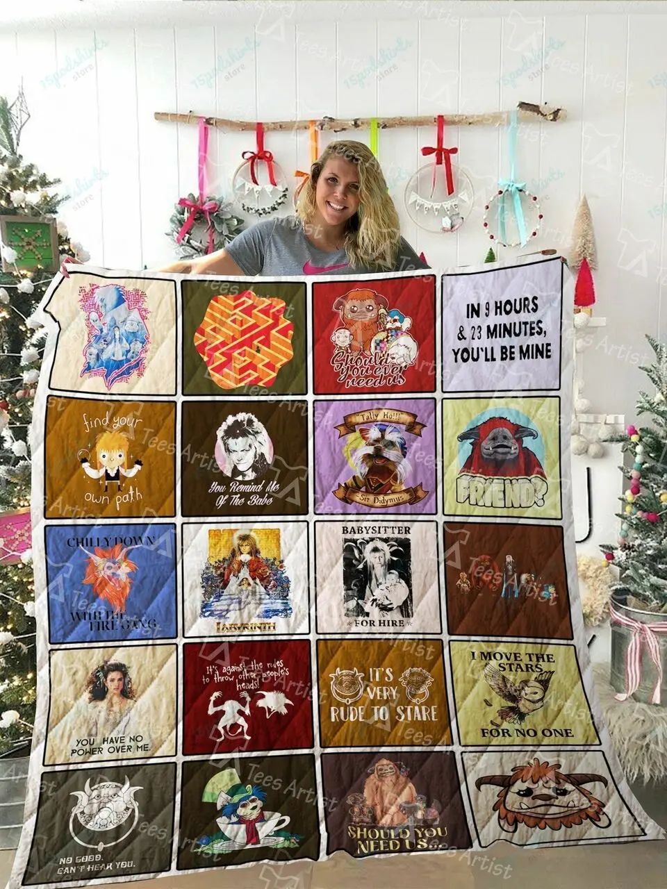 Labyrinth Quilt Blanket 02136 and Home Decor