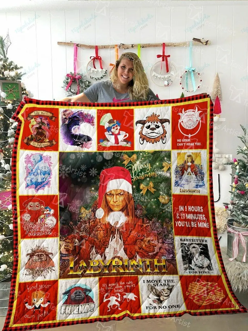 Labyrinth Quilt Blanket 02182 and Home Decor