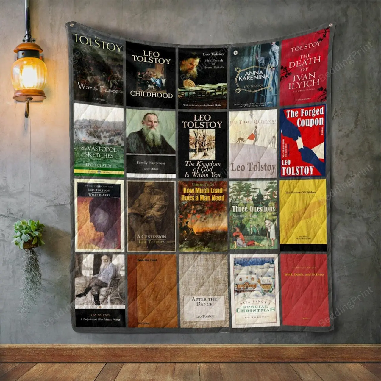 Leo Tolstoy Books Quilt Blanket and Home Decor